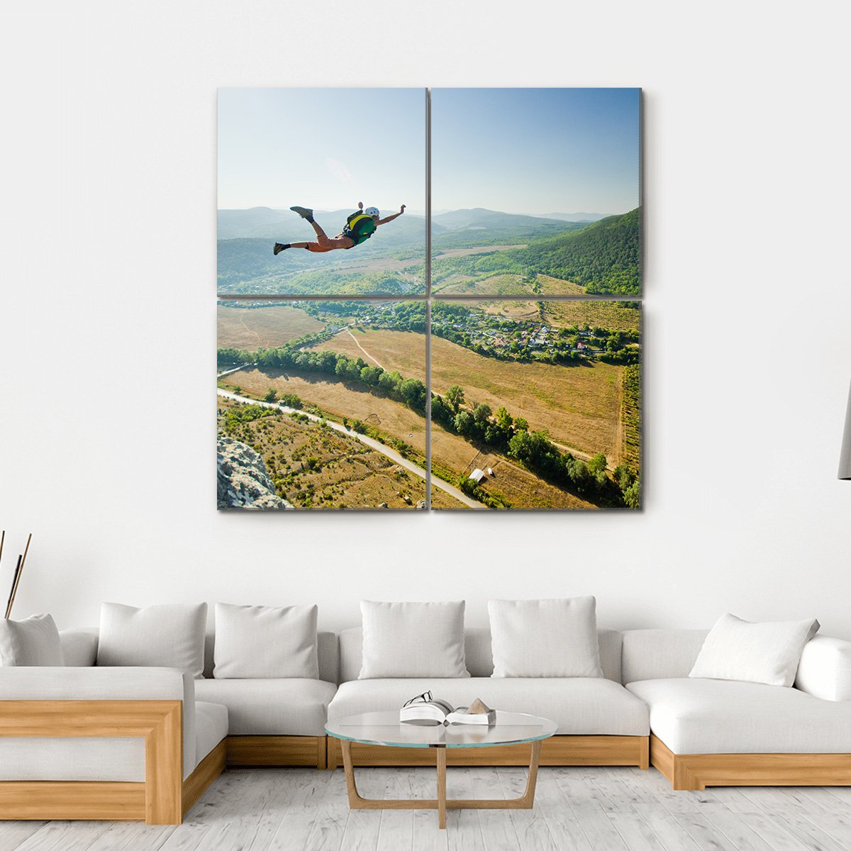 Base Jumper Canvas Wall Art-4 Square-Gallery Wrap-17&quot; x 17&quot;-Tiaracle