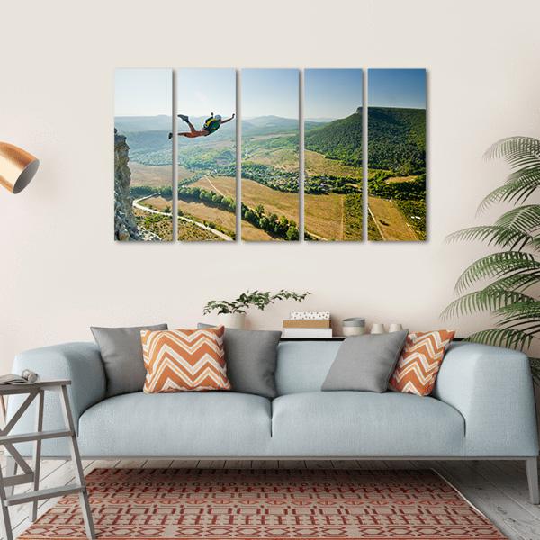 Base Jumper Canvas Wall Art-5 Horizontal-Gallery Wrap-22&quot; x 12&quot;-Tiaracle