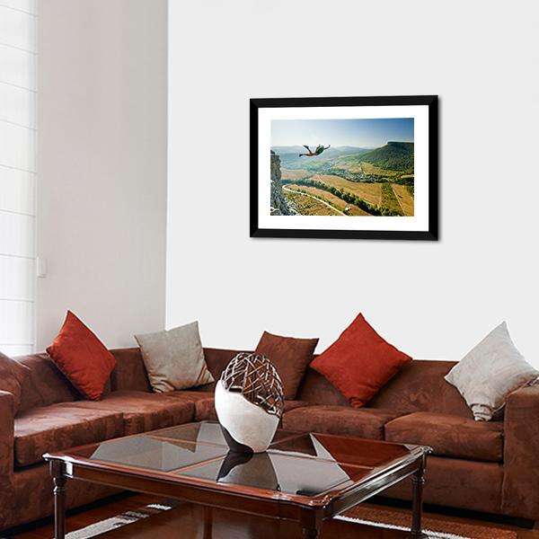 Base Jumper Panoramic Canvas Wall Art-1 Piece-36" x 12"-Tiaracle