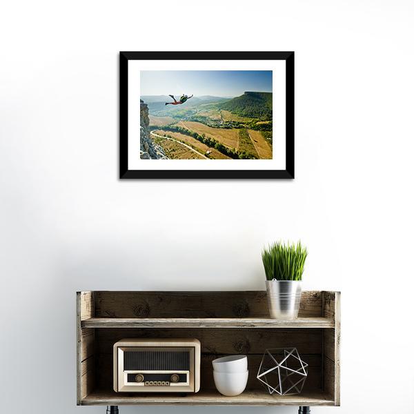 Base Jumper Panoramic Canvas Wall Art-1 Piece-36" x 12"-Tiaracle