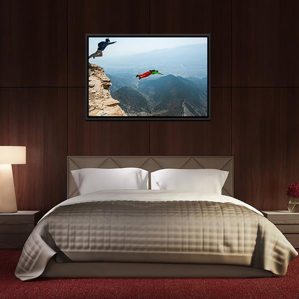 Base Jumpers In Colorado Canvas Wall Art-3 Horizontal-Gallery Wrap-25" x 16"-Tiaracle