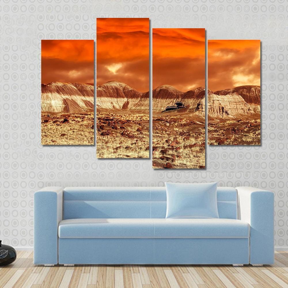 Base On Mars Abstract Canvas Wall Art-3 Horizontal-Gallery Wrap-37" x 24"-Tiaracle
