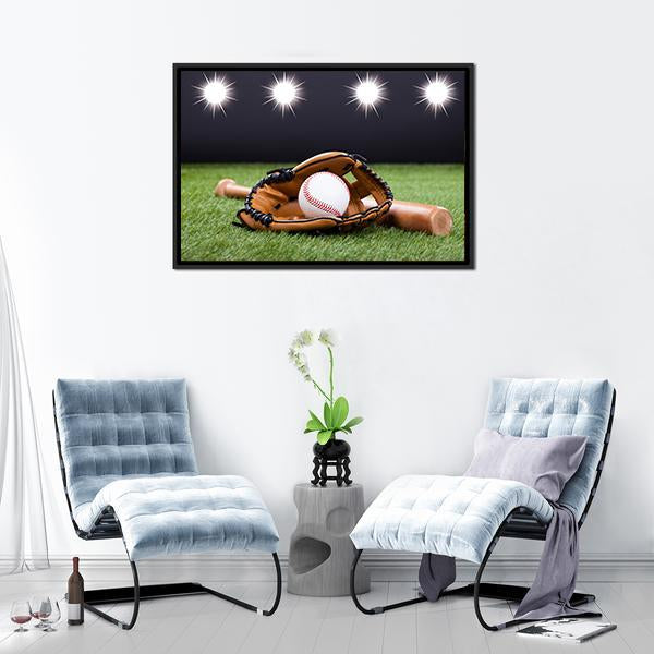 Baseball Equipment Canvas Wall Art-3 Horizontal-Gallery Wrap-25" x 16"-Tiaracle