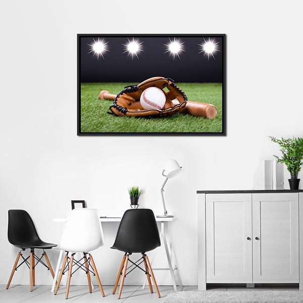 Baseball Equipment Canvas Wall Art-5 Horizontal-Gallery Wrap-22&quot; x 12&quot;-Tiaracle