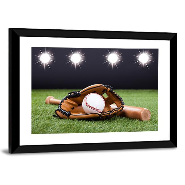 Baseball Equipment Canvas Wall Art-3 Horizontal-Gallery Wrap-25" x 16"-Tiaracle