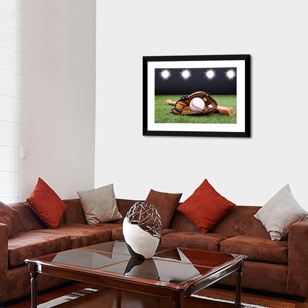 Baseball Equipment Canvas Wall Art-3 Horizontal-Gallery Wrap-25" x 16"-Tiaracle