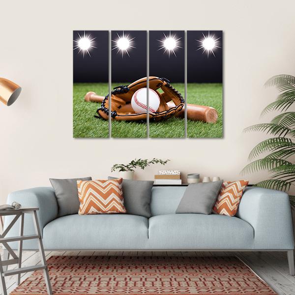 Baseball Equipment Canvas Wall Art-4 Horizontal-Gallery Wrap-34" x 24"-Tiaracle