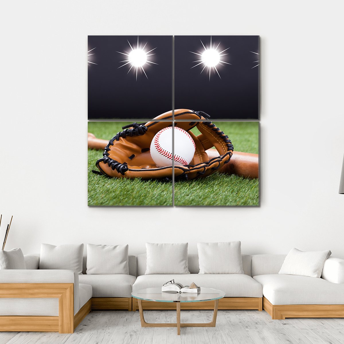 Baseball Equipment Canvas Wall Art-4 Square-Gallery Wrap-17&quot; x 17&quot;-Tiaracle