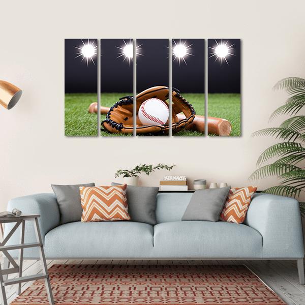 Baseball Equipment Canvas Wall Art-5 Horizontal-Gallery Wrap-22&quot; x 12&quot;-Tiaracle