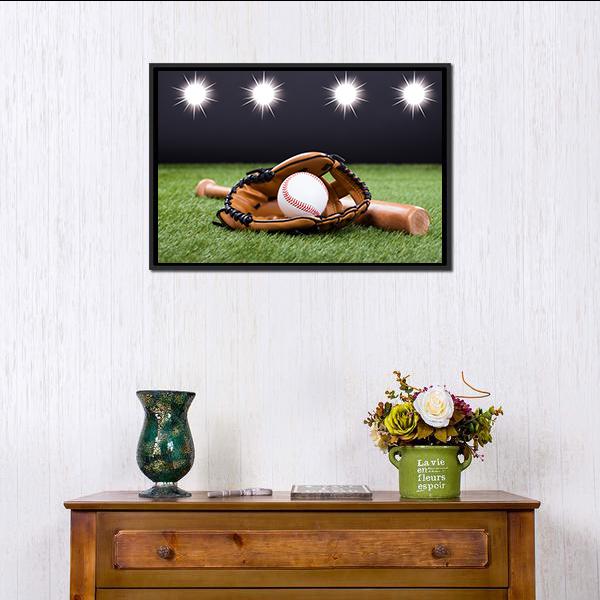 Baseball Equipment Panoramic Canvas Wall Art-1 Piece-36" x 12"-Tiaracle