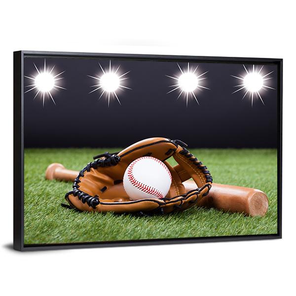 Baseball Equipment Panoramic Canvas Wall Art-1 Piece-36" x 12"-Tiaracle