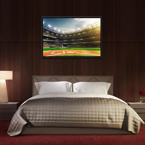 Baseball Grand Arena Canvas Wall Art-3 Horizontal-Gallery Wrap-25" x 16"-Tiaracle