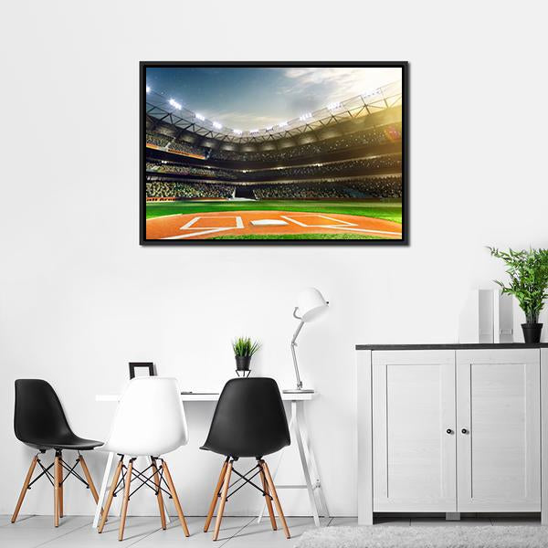Baseball Grand Arena Panoramic Canvas Wall Art-1 Piece-36&quot; x 12&quot;-Tiaracle