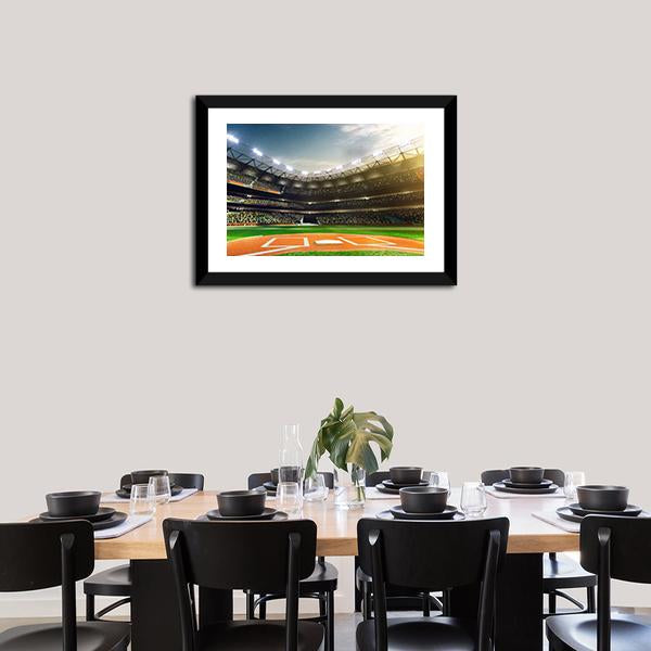 Baseball Grand Arena Panoramic Canvas Wall Art-1 Piece-36&quot; x 12&quot;-Tiaracle