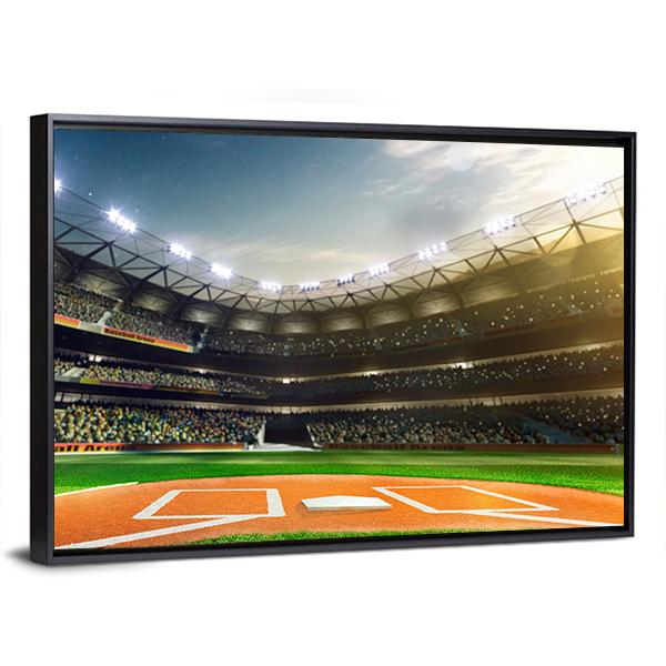 Baseball Grand Arena Panoramic Canvas Wall Art-1 Piece-36&quot; x 12&quot;-Tiaracle