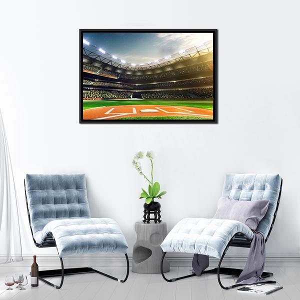 Baseball Grand Arena Panoramic Canvas Wall Art-1 Piece-36&quot; x 12&quot;-Tiaracle