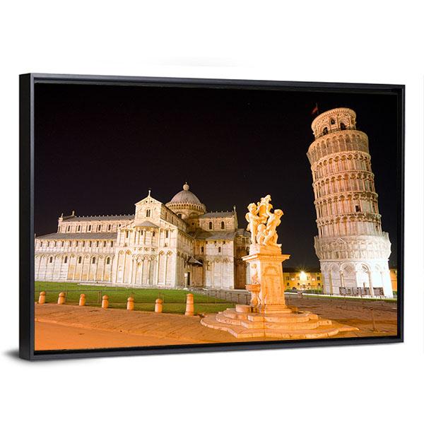 Plaza In Pisa Italy Canvas Wall Art-3 Horizontal-Gallery Wrap-25" x 16"-Tiaracle