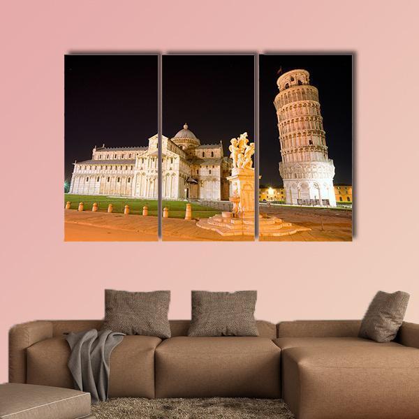 Plaza In Pisa Italy Canvas Wall Art-3 Horizontal-Gallery Wrap-37" x 24"-Tiaracle