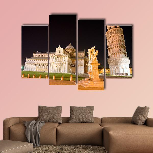 Plaza In Pisa Italy Canvas Wall Art-4 Pop-Gallery Wrap-50" x 32"-Tiaracle