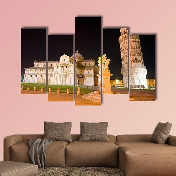 Plaza In Pisa Italy Canvas Wall Art-5 Pop-Gallery Wrap-47" x 32"-Tiaracle