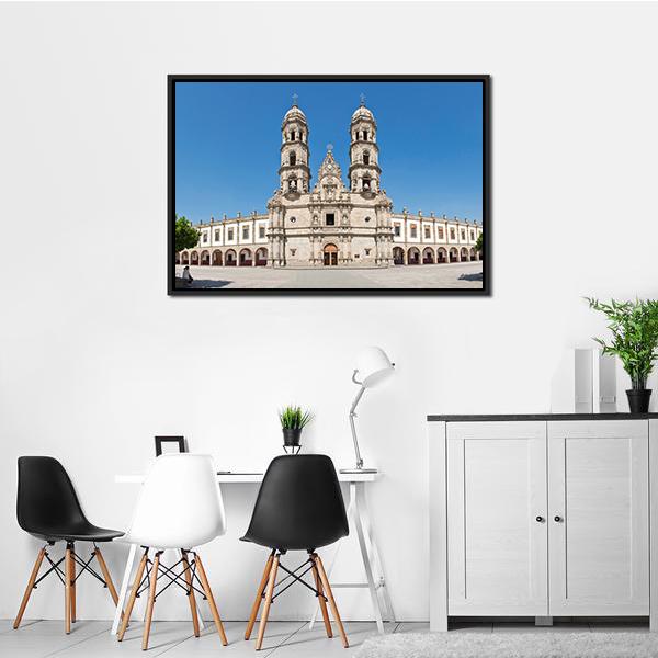 Basilica de Zapopan Canvas Wall Art-3 Horizontal-Gallery Wrap-25" x 16"-Tiaracle