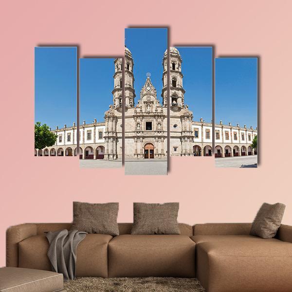 Basilica de Zapopan Canvas Wall Art-5 Pop-Gallery Wrap-47" x 32"-Tiaracle