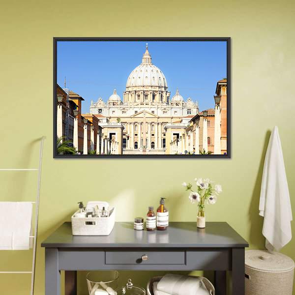 Basilica Di San Pietro Canvas Wall Art-3 Horizontal-Gallery Wrap-25" x 16"-Tiaracle