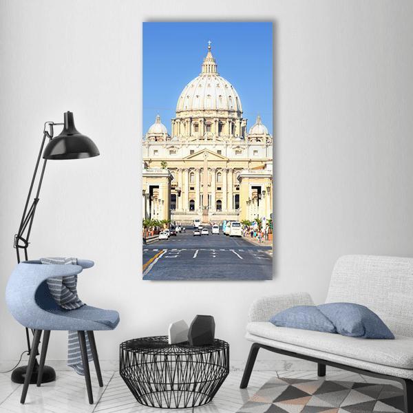 Basilica Di San Pietro Vertical Canvas Wall Art-1 Vertical-Gallery Wrap-12" x 24"-Tiaracle