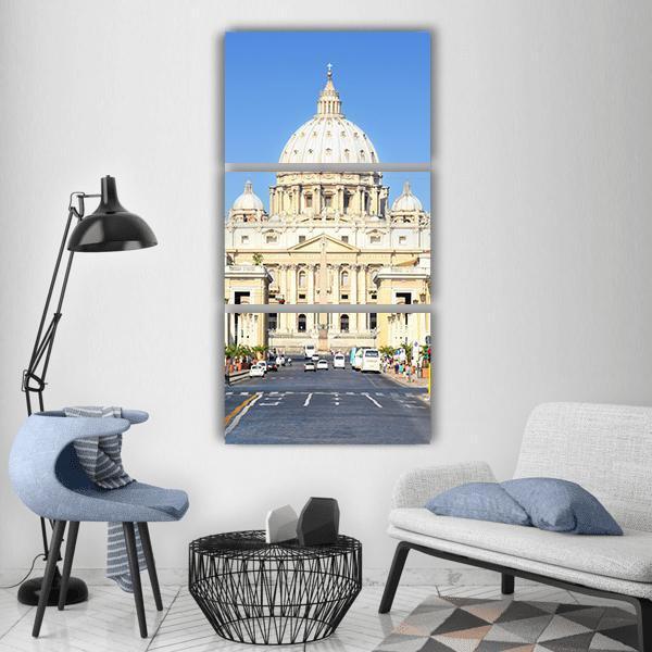 Basilica Di San Pietro Vertical Canvas Wall Art-3 Vertical-Gallery Wrap-12" x 25"-Tiaracle