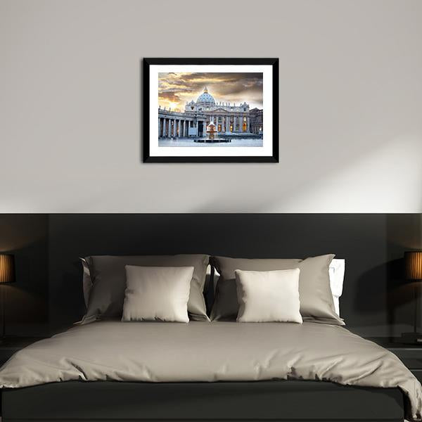 Basilica di San Pietro Italy Canvas Wall Art-5 Horizontal-Gallery Wrap-22" x 12"-Tiaracle