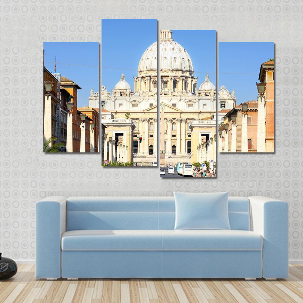 Basilica Di San Pietro Canvas Wall Art-4 Pop-Gallery Wrap-50" x 32"-Tiaracle