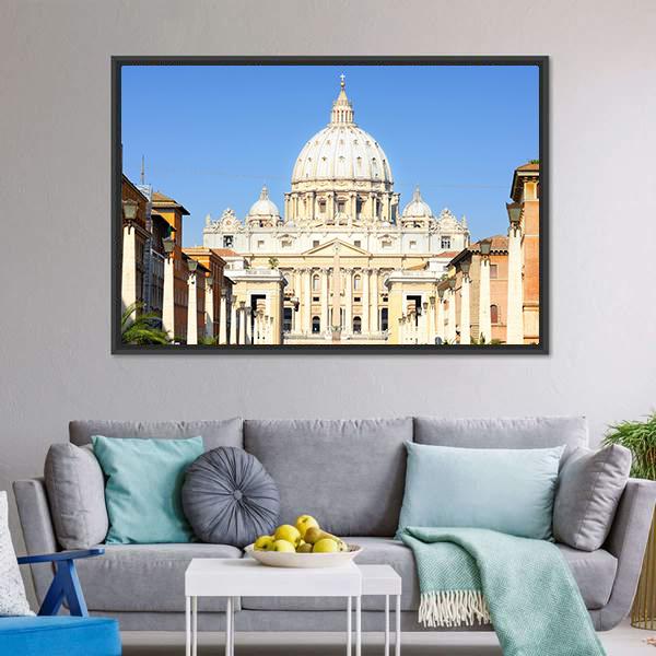 Basilica Di San Pietro Vertical Canvas Wall Art-3 Vertical-Gallery Wrap-12" x 25"-Tiaracle