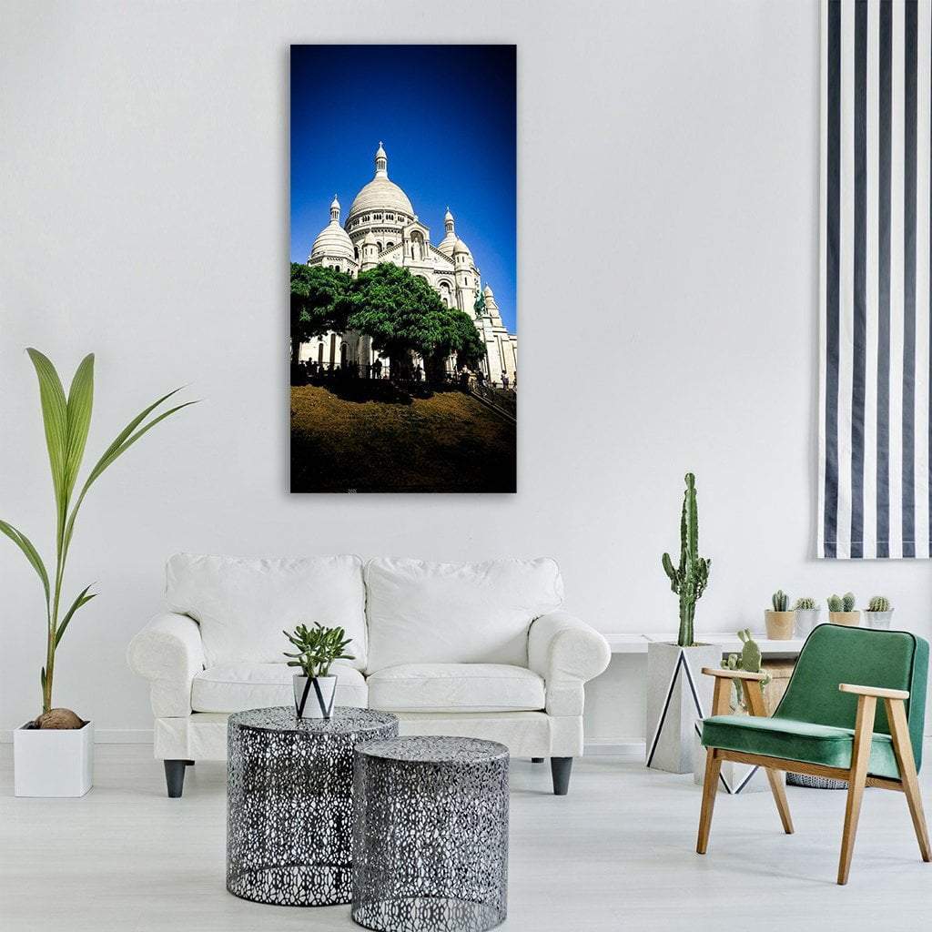 Basilica In Paris France Vertical Canvas Wall Art-1 Vertical-Gallery Wrap-12" x 24"-Tiaracle