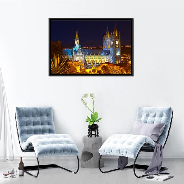 Basilica Of National Vote Canvas Wall Art-3 Horizontal-Gallery Wrap-25" x 16"-Tiaracle