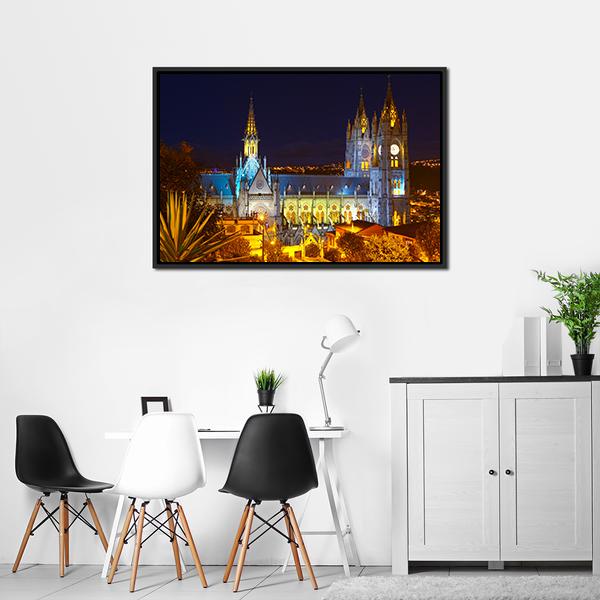 Basilica Of National Vote Canvas Wall Art-3 Horizontal-Gallery Wrap-25" x 16"-Tiaracle