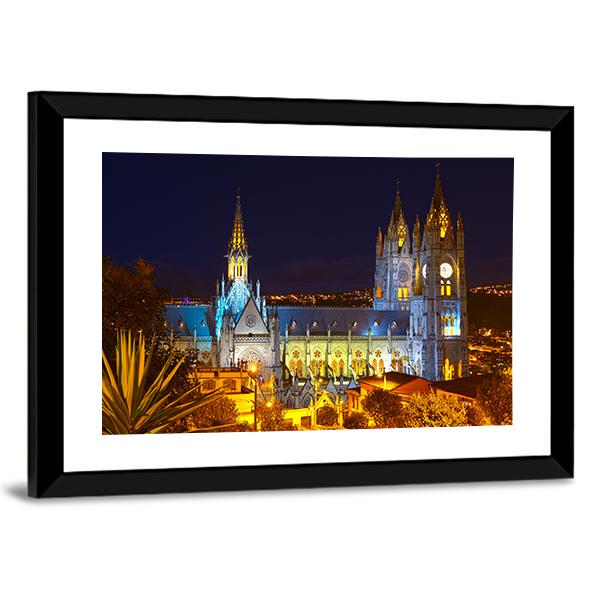 Basilica Of National Vote Canvas Wall Art-3 Horizontal-Gallery Wrap-25" x 16"-Tiaracle