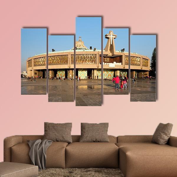 Basilica Of Our Lady Of Guadalupe Canvas Wall Art-5 Pop-Gallery Wrap-47" x 32"-Tiaracle