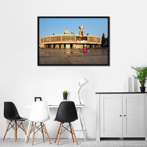 Basilica Of Our Lady Of Guadalupe Canvas Wall Art-3 Horizontal-Gallery Wrap-25" x 16"-Tiaracle