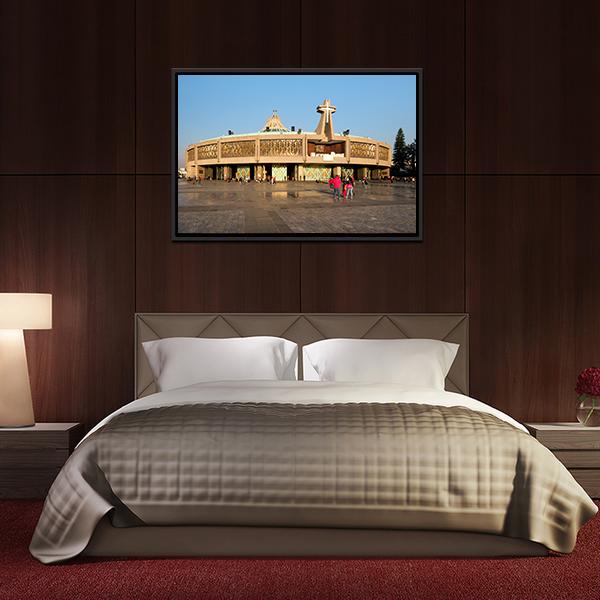 Basilica Of Our Lady Of Guadalupe Canvas Wall Art-3 Horizontal-Gallery Wrap-25" x 16"-Tiaracle