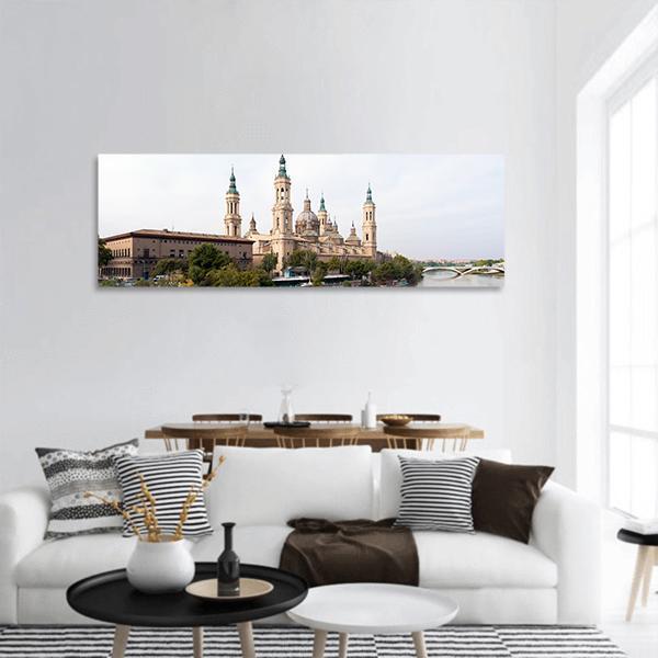 Roman Catholic Church Spain Panoramic Canvas Wall Art-3 Piece-25" x 08"-Tiaracle