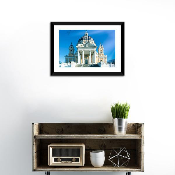 Basilica Of Superga Italy Canvas Wall Art-1 Piece-Framed Print-20" x 16"-Tiaracle