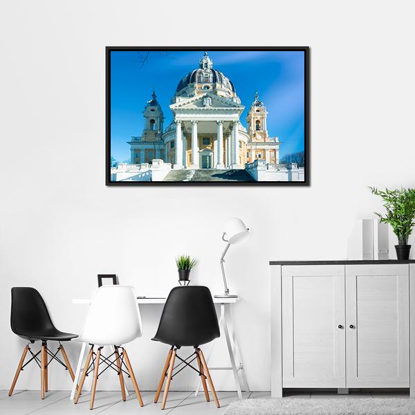 Basilica Of Superga Italy Canvas Wall Art-3 Horizontal-Gallery Wrap-25" x 16"-Tiaracle