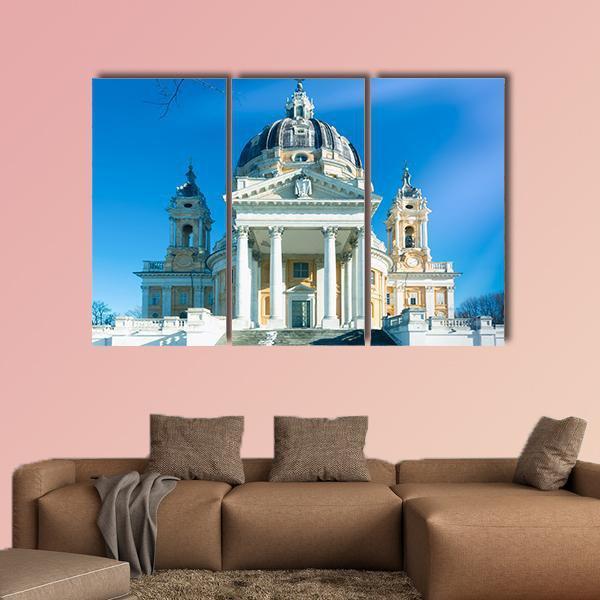 Basilica Of Superga Italy Canvas Wall Art-3 Horizontal-Gallery Wrap-37" x 24"-Tiaracle