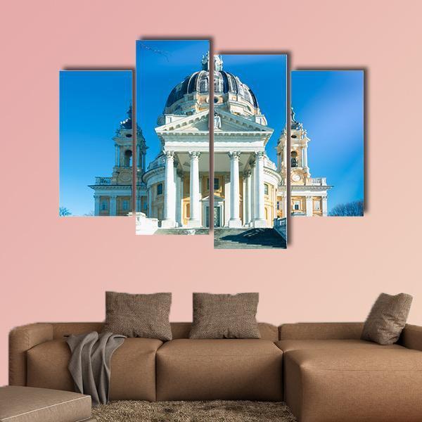 Basilica Of Superga Italy Canvas Wall Art-4 Pop-Gallery Wrap-50" x 32"-Tiaracle