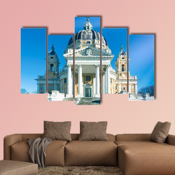 Basilica Of Superga Italy Canvas Wall Art-5 Pop-Gallery Wrap-47" x 32"-Tiaracle