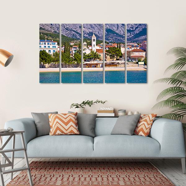 Town of Baska Voda Canvas Wall Art-5 Horizontal-Gallery Wrap-22" x 12"-Tiaracle