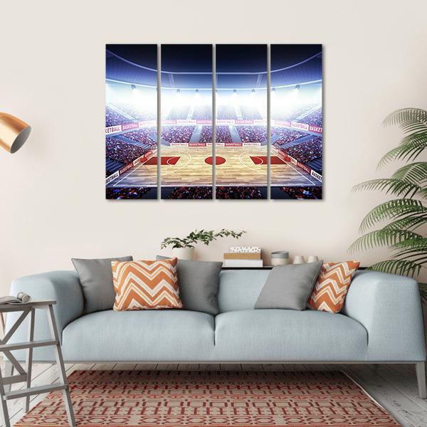 Basketball Arena Canvas Wall Art-4 Horizontal-Gallery Wrap-34" x 24"-Tiaracle