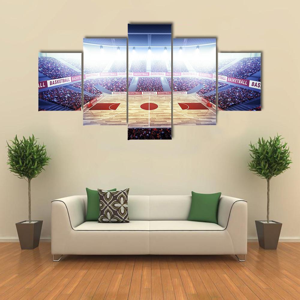 Basketball Arena Canvas Wall Art-3 Horizontal-Gallery Wrap-37" x 24"-Tiaracle
