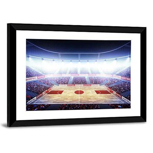 Basketball Arena Canvas Wall Art-3 Horizontal-Gallery Wrap-25&quot; x 16&quot;-Tiaracle