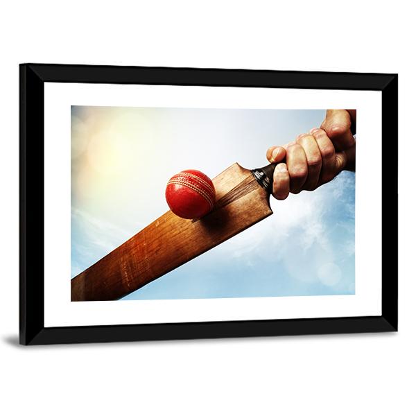 Batsman Hitting A Ball Canvas Wall Art-3 Horizontal-Gallery Wrap-25&quot; x 16&quot;-Tiaracle